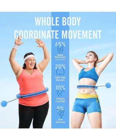 JKSHMYT Weighted Hula Hoop for Adults Weight Loss - Infinity Hoop Fit Plus Size 47 Inch - Exercise Hoola Hoop for Women and Beginners - Blue - Buy Online on GoSupps.com