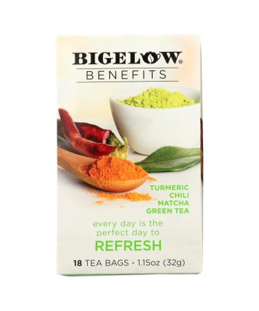 Bigelow Benefits Refresh Turmeric Chili Matcha Green Tea 18 Tea Bags 1.15 oz (32 g)