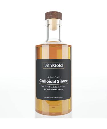 True Colloidal Silver 60 PPM - Free from Ionic Silver - 500ml Glass Bottle