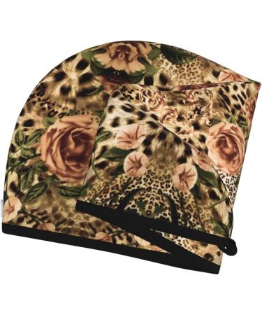 Striped Leopard Coral Velvet Dry Hair Cap | Quick-Dry Towel Wrap for Women & Men | Perfect for Travel & Home - Buy Online on GoSupps.com