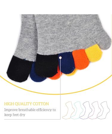 Men's Five Finger Striped Toe Socks - 5 Pairs Multicoloured Ankle Sox for Running and Athletic Activities - Buy Online on GoSupps.com