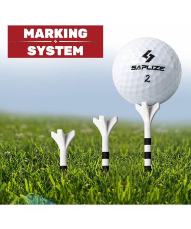 SAPLIZE Plastic Golf Tees Pack of 50 - Reducing Friction & Side Spin - 2-3/4 inch 4 Prong Tees - Buy Online on GoSupps.com