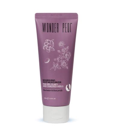 Nourishing Foot Cream with Shea Butter, Urea and Rose Petals – Heel Cream Moisturizer for Cracked, Flaky Skin – for All Skin Types – 100ml By Wonder Pedi (1 PACK)