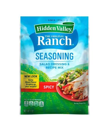 Hidden Valley Spicy Ranch Salad Dressing & Seasoning Mix (Pack of 4) 1 oz Packets