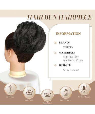 Feshfen Short Hair Part Dutt with Comb - Synthetic Hair Extensions for Women | Black Chignon & Hair Bun Accessories - Buy Online on GoSupps.com