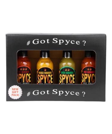 Spyce Hot Sauce Gift Box | Red Habanero | Mango Habanero | Green Habanero | Fire Habanero | 4 x 148mL