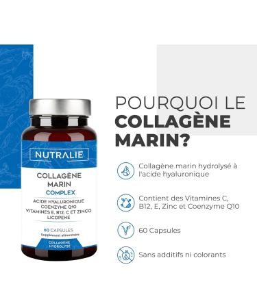 Pure Hydrolyzed Marine Collagen - Hyaluronic Acid Q10 Vit C E - Skin Joints - PRICE 2023 - Hydrolyzed Marine Collagen Peptide Type I - 60 Capsules Marine Collagen Nutralie - Buy Online on GoSupps.com