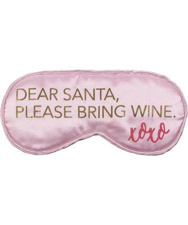 Christmas Themed Light Blocking Sleep Eye Mask (Dear Santa Please Bring Wine) - Buy Online on GoSupps.com