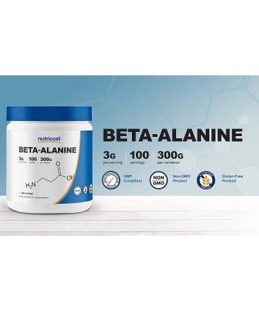 Nutricost Beta Alanine Powder 300g - Enhance Performance with 3g Per Serving - Buy Online on GoSupps.com