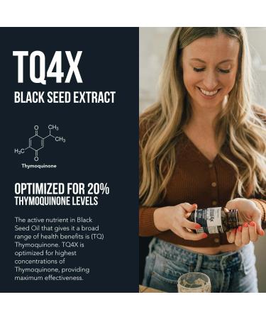 20% Thymoquinone Black Seed Oil Extract Capsules - TQ-Advanced 4X | 60 Capsules | Vegan | Raw Form | Glass Bottle - Buy Online on GoSupps.com