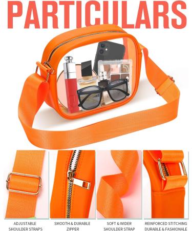 Fimhut Sunset Chevron Transparent Shoulder Bag - Ideal for Stadiums Concerts & Festivals - Orange/Evening Red Zigzag Pattern - Buy Online on GoSupps.com