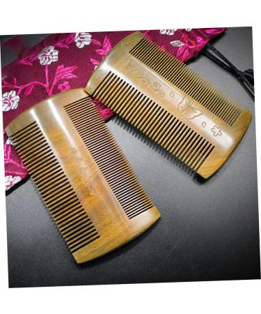 Angoily 2-Pack Green Sandalwood Mustache & Beard Combs for Men - Portable Grooming Accessories - Buy Online on GoSupps.com