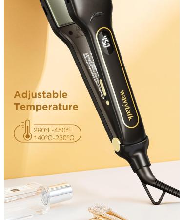 Wavytalk Wet to Straight Titanium Flat Iron - 1.7 Inch Professional Straightener with Dual Voltage & 50% More Protection - Black - Buy Online on GoSupps.com