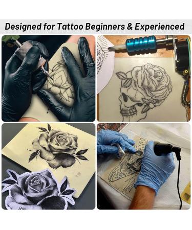 Modacraft Tattoo Practice Skins & Transfer Papers Set - 8 Silicone Fake Skins & 10 Transfer Papers for Beginner and Pro Tattoo Artists - Buy Online on GoSupps.com