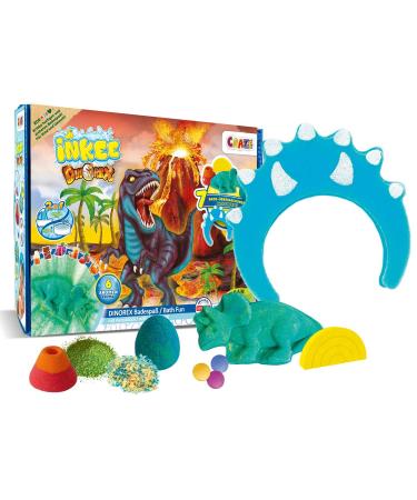 Inkee - Gift Box Dino |Bathing set children - 7 bathing additives for children dinosaurs bath balls & swimming salt children with avocado oil + accessory