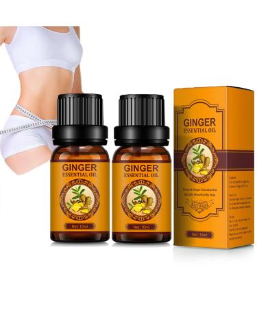 Slimming belly ginger oil Belly Drainage Ginger Oil abdominal drainage ginger oil natural ginger oil anti-aging relax massage liquid liquid (2PC)