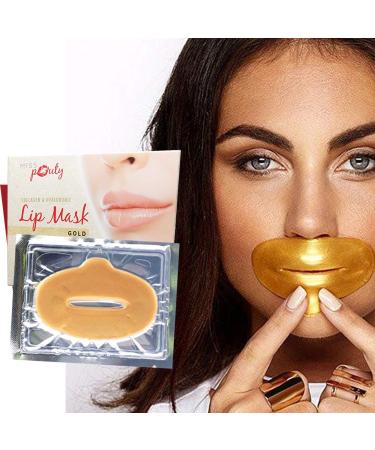 Gold Lip Mask x10 Collagen Hyaluronic Plumping Moisturising Soothing