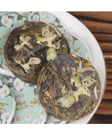 HQZM Yunnan Jasmine Green Cake PuErh Raw Tea Cake 500g Fragrant Tea With Intense Floral Charm 1764oz - Buy Online on GoSupps.com