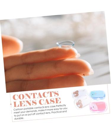 Hapinary Cartoon Contact Lens Case - 4 Boxes Eye Contact Lens Carrier with Mirror & Film Holder for Cosmetic Lenses - Buy Online on GoSupps.com