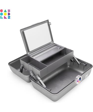 Caboodles On-the-Go Makeup Box for Girls - White Opal Hard Plastic Organizer with Integrated Mirror & Safe Closure for Travel - Spacious Glitter Storage - Buy Online on GoSupps.com