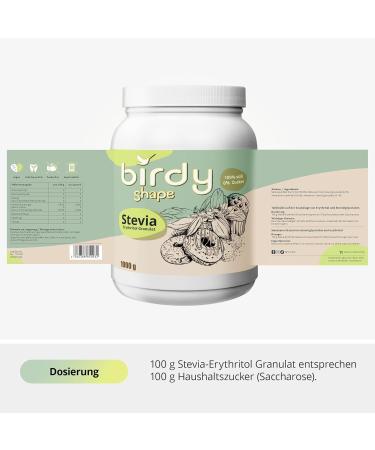Nutritec Birdy Shape Stevia 1 kg - Natural Sugar Substitute with Erythritol | Sugar-Free Vegetable Sweetener for Healthy Living - Buy Online on GoSupps.com