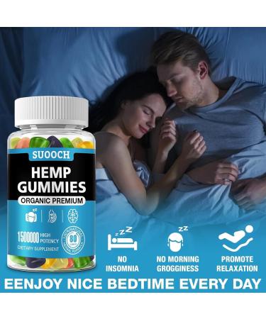 Hemp Gummies with Omega & Vitamin Premium Fruity Flavors-Natural Candy High Potency for Sleep Anxiety Pain Inflammation Relief Edible 160 Count 2 Pack 80 Count (Pack of 2) - Buy Online on GoSupps.com