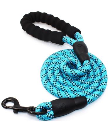 1.8m thick dog leash with comfortable padded handle strong reflex seams of the training lines for safety at night suitable for all size dogs (blue) blue 180x1.2 cm