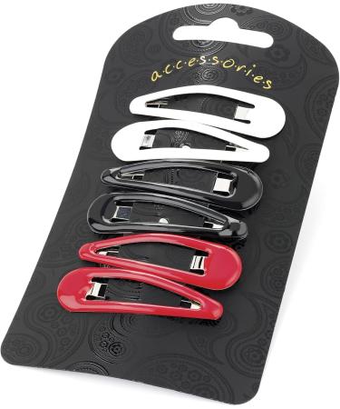 Black White Red 5cm Plastic Coated Sleepie Snap Hair Clips Bendies Grips Slides for Women Girls by Glitz4Girlz - Buy Online on GoSupps.com