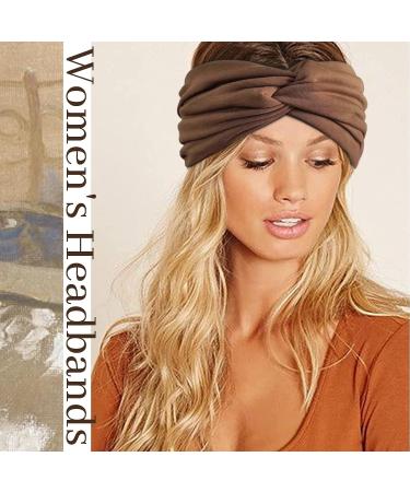 AWUMBUK Extra Wide Headbands for Women 7 Inches - 6 Pcs, Brown Multi-colored-2 - Buy Online on GoSupps.com