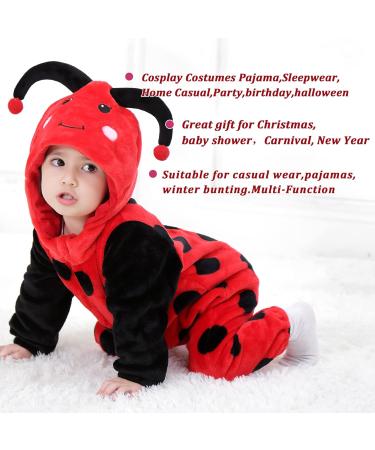 Doladola Unisex Baby Hooded Ladybug Romper - 12-18 Months | Toddler's Jumpsuit & Pajama Outfit - Buy Online on GoSupps.com