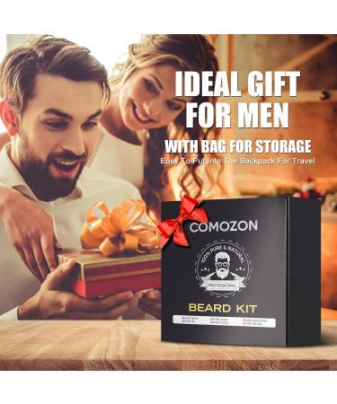 6-in-1 Beard Growth Kit with Oil, Balm, Wash, Brush, Comb & Scissors - Beard Care Gift for Men - Buy Online on GoSupps.com