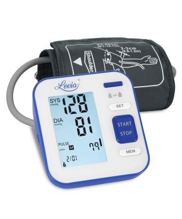 Blood Pressure Monitor Upper Arm with One Piece Design, Digital BP Machine  for Home Use with Cuff Size 9-14 Inch, Portable Meter, Built-in Battery