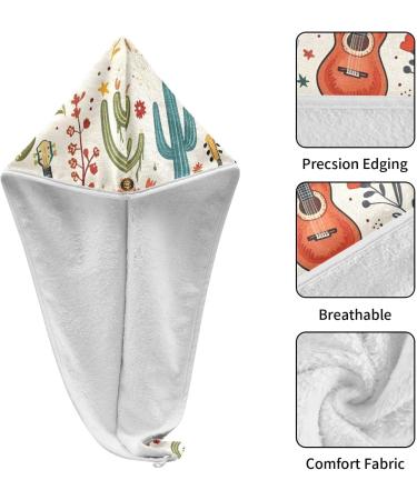 Cowboy Boot Hair Towel 2 Pack | Super Absorbent Quick Dry Hair Turbans for Women & Girls - Buy Online on GoSupps.com