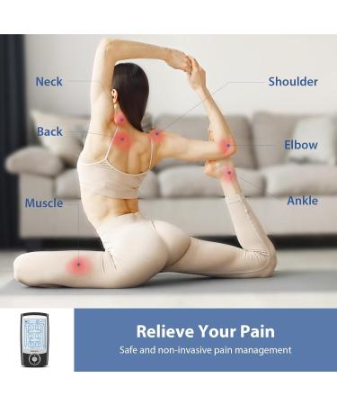 Buy TENS EMS Unit - 24 Modes Muscle Stimulator for Pain Relief | Dual Channel Electronic Massager with 12 Pads & Dust-Proof Bag | International Shipping Available - Buy Online on GoSupps.com
