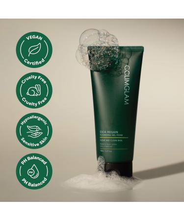 CCLIMGLAM CICA Regain Cleansing Gel Foam 150ml(5.07Fl.Oz) Vegan Mild Skin Barrier Cleanser for Sensitive Pore and Sebum Care Calming Soothing Effect Clean Beauty Korean Skin Care - Buy Online on GoSupps.com