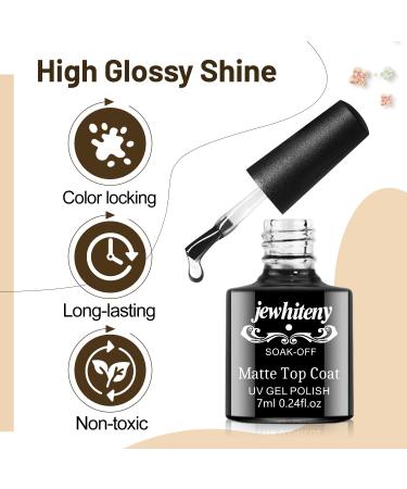 JEWHITENY 10PCS 7ml No Wipe Gel Top Coat Set - Matte & Glossy Finish | Long Lasting UV LED Base & Top Coat for DIY Nail Art at Home - Buy Online on GoSupps.com