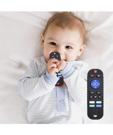 Cuzlarmul Baby Teething Toys 2 Pack - Soft Silicone Remote Control Shape Teething Toys for Babies 6-12 Months - BPA Free Molar Teether Chew Toys - for Infant Boys Girls (Black & Beige) - Buy Online on GoSupps.com