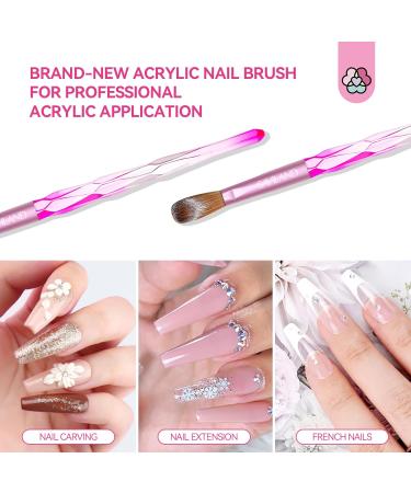Saviland 5 PCS Kolinsky Acrylic Nail Brush Set - Professional Brushes for Acrylic Nails - Pink Nail Brushes for Acrylic Powder & Liquid Extension - Size 4/8/10/14/16 - Buy Online on GoSupps.com