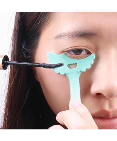 Mascara Shield Applicator Mascara Guide Shield Template Heart-Shaped Design Eye Makeup Tool for Night Out Daily Use Dating Green + Eyelash Brush - Buy Online on GoSupps.com