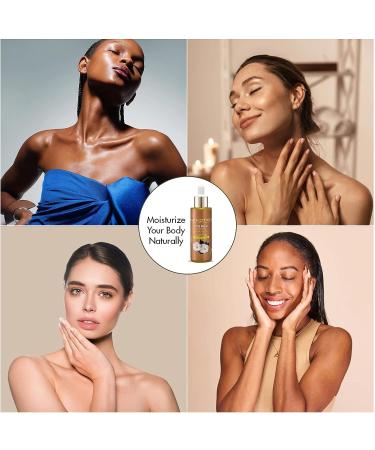 Natural Hair Oil for Curly Frizzy Hair - Cold Pressed Coconut, Apricot & Sweet Almond Oil - 2 Fl oz - Nurturing Body Oil for Dry Skin - Women & Men - Sweet Musk - Buy Online on GoSupps.com