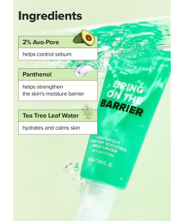 I DEW CARE Bring On The Barrier Moisturizer - Lightweight Comfort for Combination & Oily Skin Fast Absorption 50mL - Buy Online on GoSupps.com