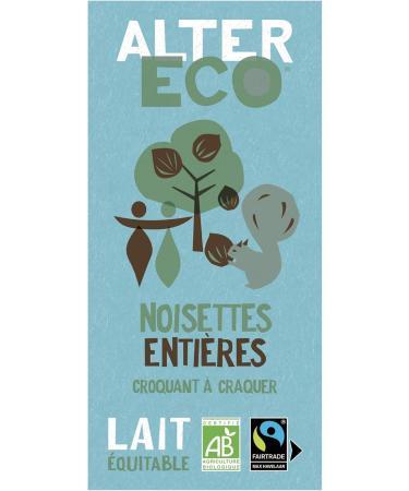 ALTER ECO - Whole Hazelnut Milk Chocolate - Organic & Fair Trade - Peru - 100g (Packaging May Vary) - Buy Online on GoSupps.com