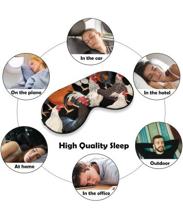 Colorful Hens Sleep Mask | Adjustable Strap Eye Cover for Sleeping and Travel | Block Light for Men and Women - Buy Online on GoSupps.com