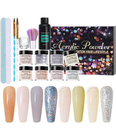 RoseFlower Acrylic Nail Kit - Full Set for Beginners with 3 Colors Clear Pink Powder - Nail Salon #11 - Buy Online on GoSupps.com