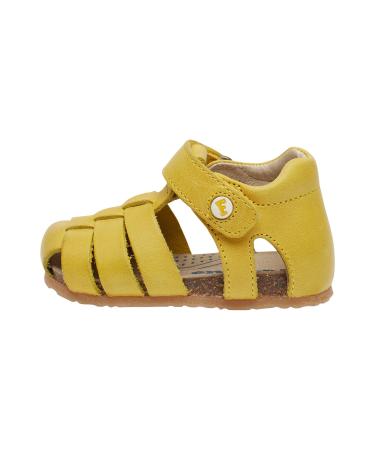 Falcotto Alby-Closed Toe Fisherman Leather Sandals 3 UK Child Yellow