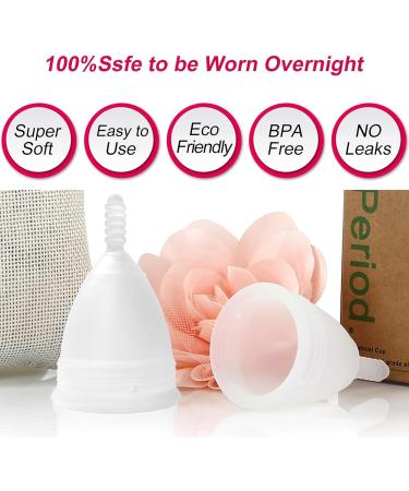 M Muncaso Menstrual Cup 2 Pack - Soft Flexible Medical Silicone Reusable Period Cup - White | Eco-Friendly Menstruation Solution - Buy Online on GoSupps.com