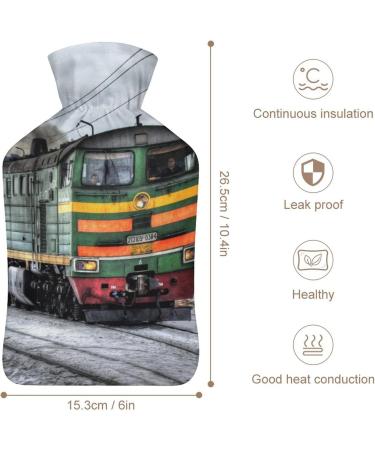 Train Hot Water Bottle with Plush Cover - Hand Warmer for Adults & Children | 26.5x15.3cm | International Shipping - Buy Online on GoSupps.com