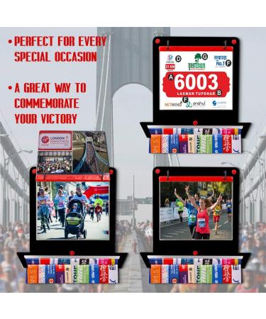 Victory Hangers Medal & Bib Holder Bundle - Square Shape | 40+ Medals & 100 Runner Race Bibs Capacity | Steel Rack for Runners - Buy Online on GoSupps.com