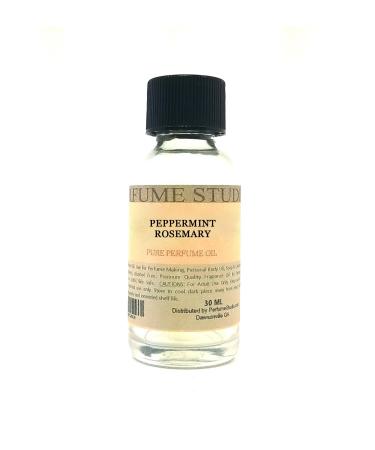 Pure Perfume Oil for Perfume Making Personal Body Oil Soap Candle Making & Incense Splash-On Clear Glass Bottle. Premium Quality Undiluted & Alcohol Free (1oz Peppermint Rosemary)