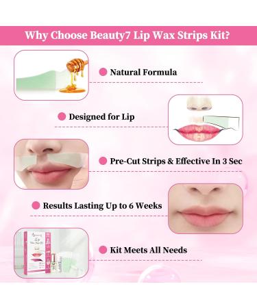 Beauty7 Cold Wax Strips for Women - Upper Lip Hair Removal with Pearl Powder & Chamomile Oil - International Shipping Available - Buy Online on GoSupps.com